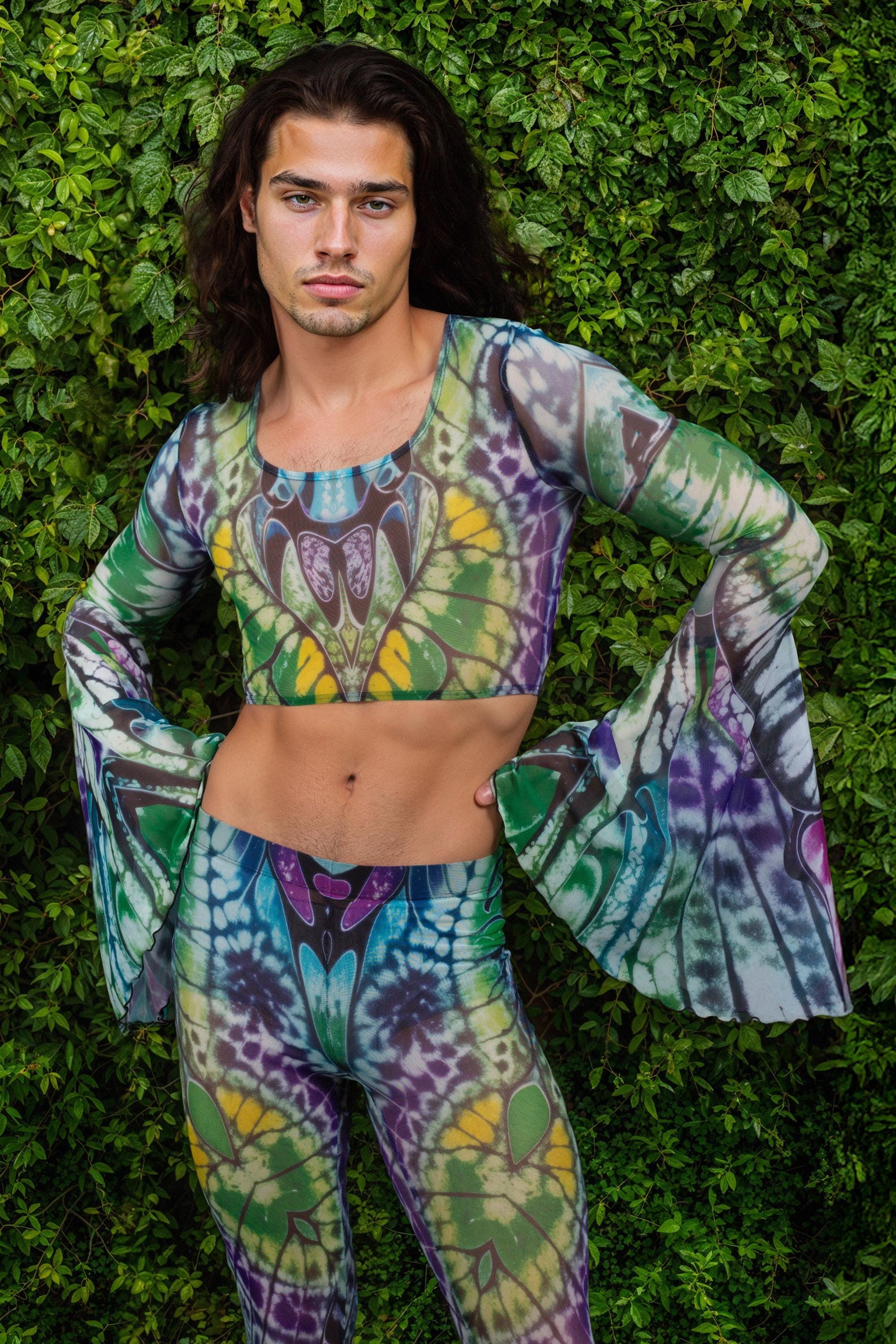 Caleidoscope Mesh Male Flared Pants 1