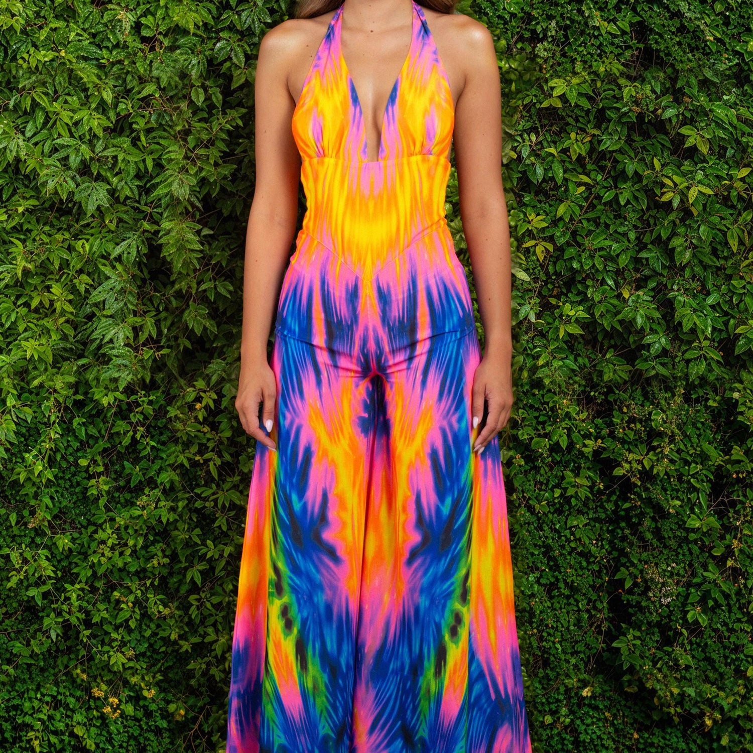 Deviation Halter Romper Rainbow