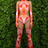 Peachy Smoke Backless Chaps Bodysuit