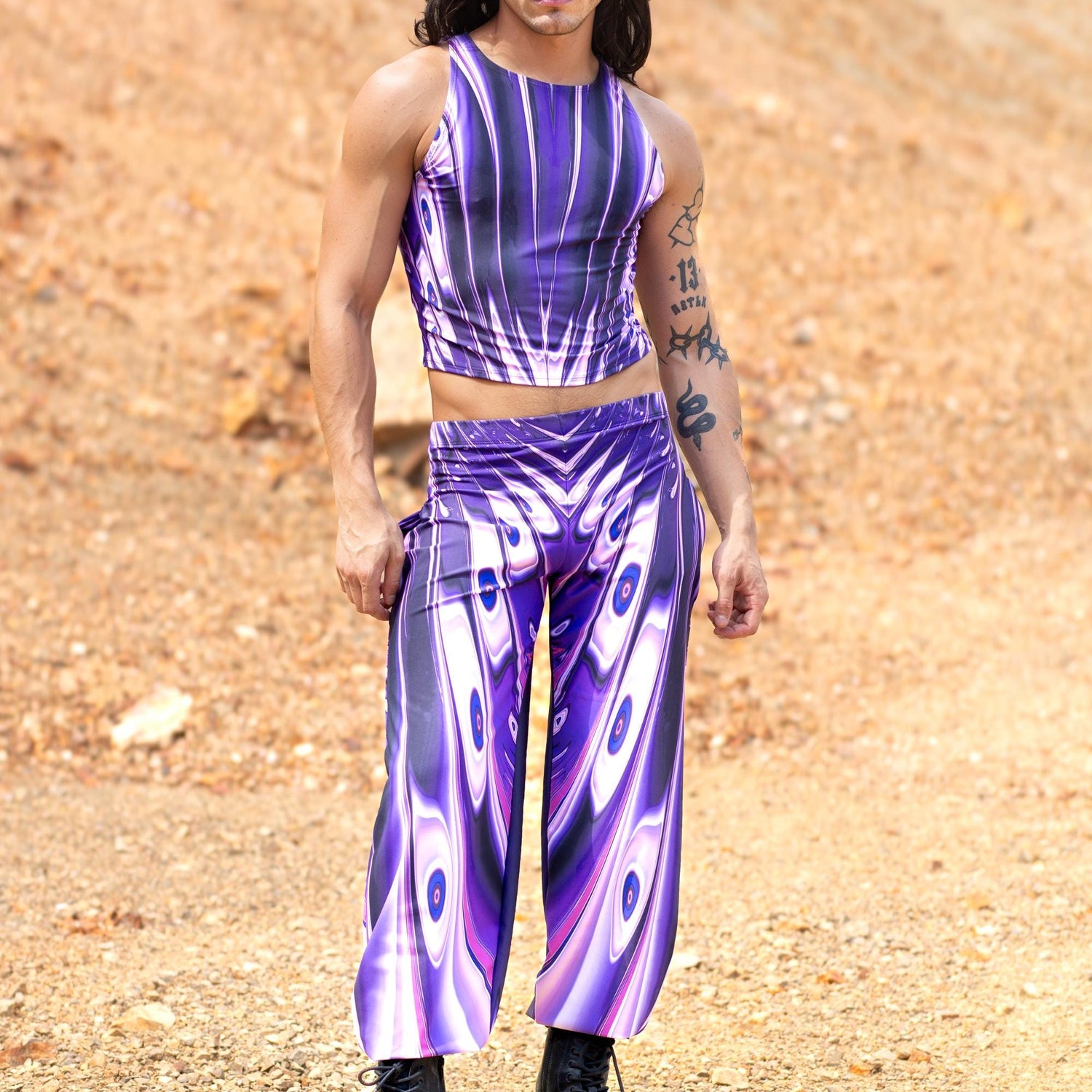Zapped Male Halter Top Festival