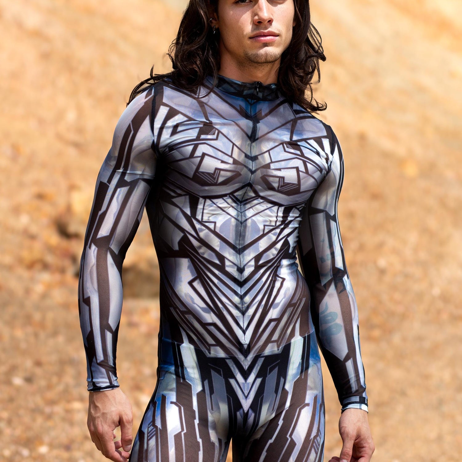 Fury Node Silver Male Mesh Costume Set Mesh