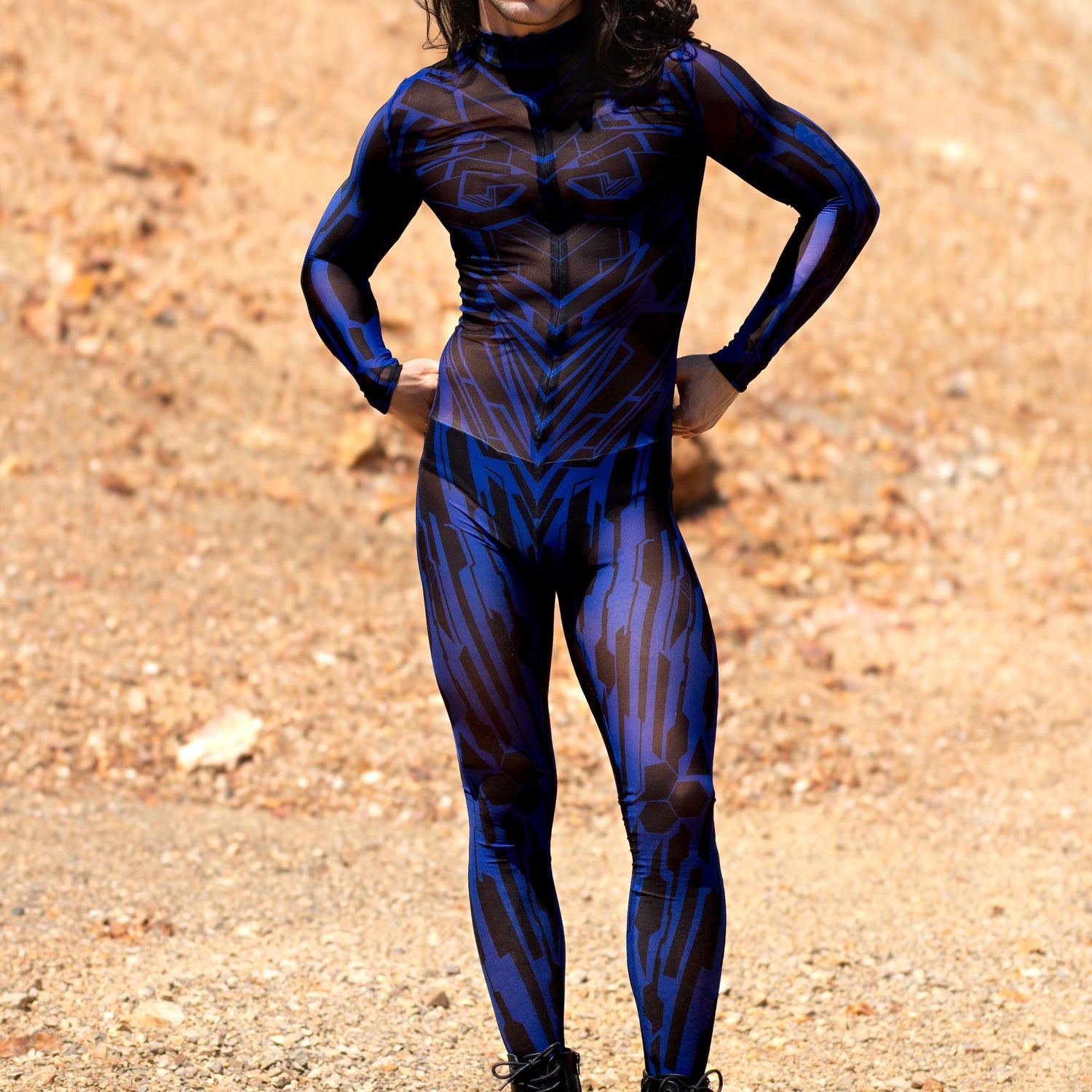 Men Fury Node Navy Male Mesh Costume