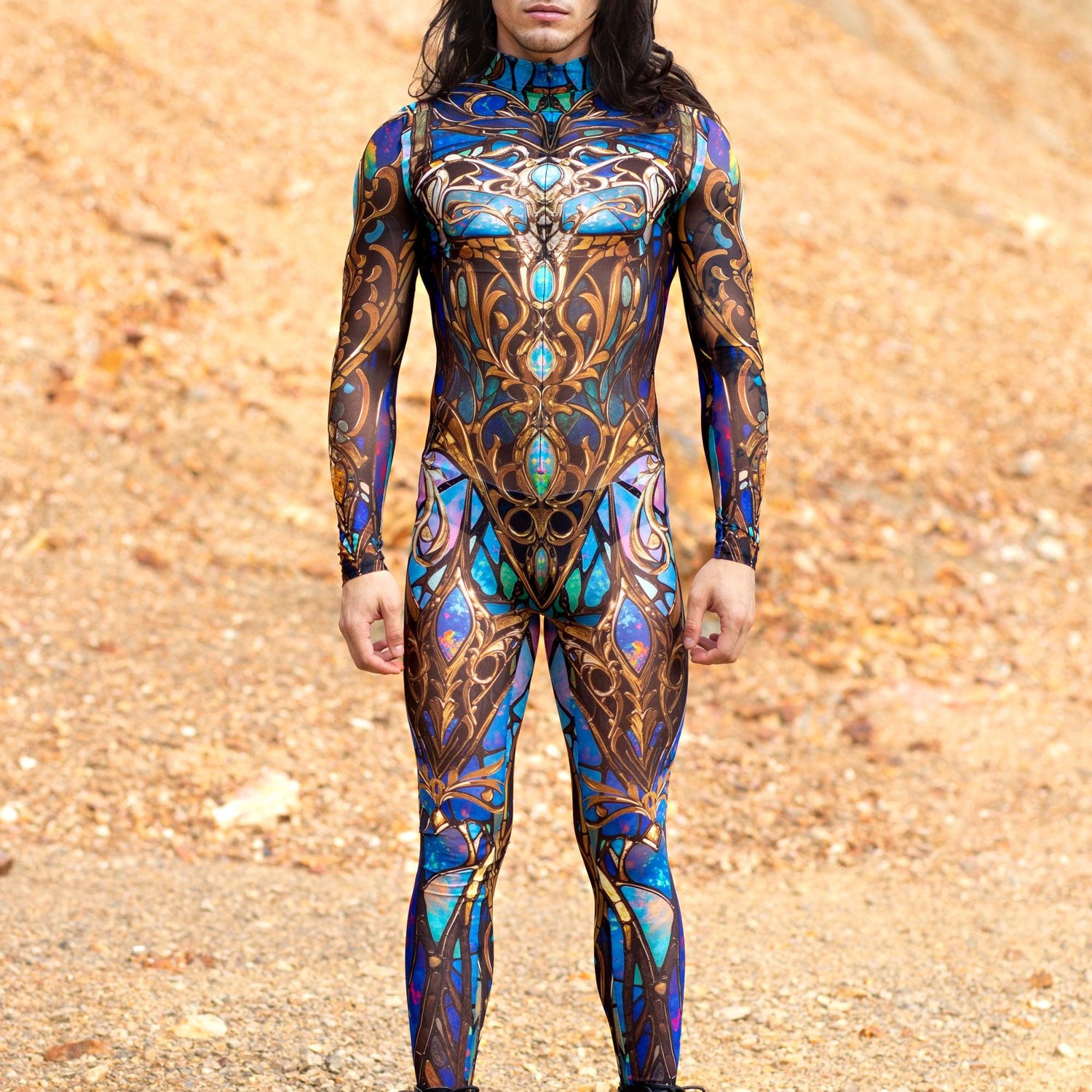 Heartstone Male Mesh Costume Blue, Gold