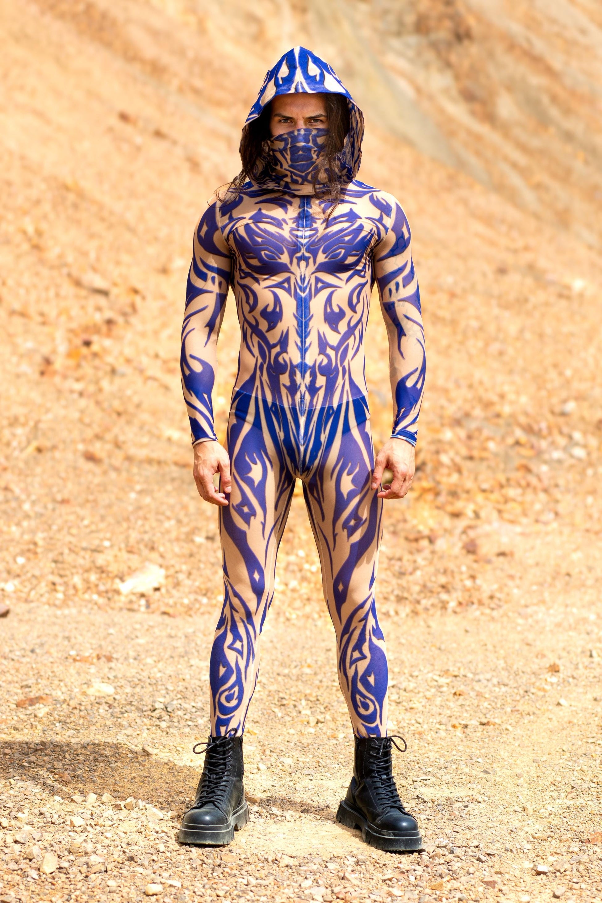 Aquarius Sun Navy Male Mesh Costume Set 2