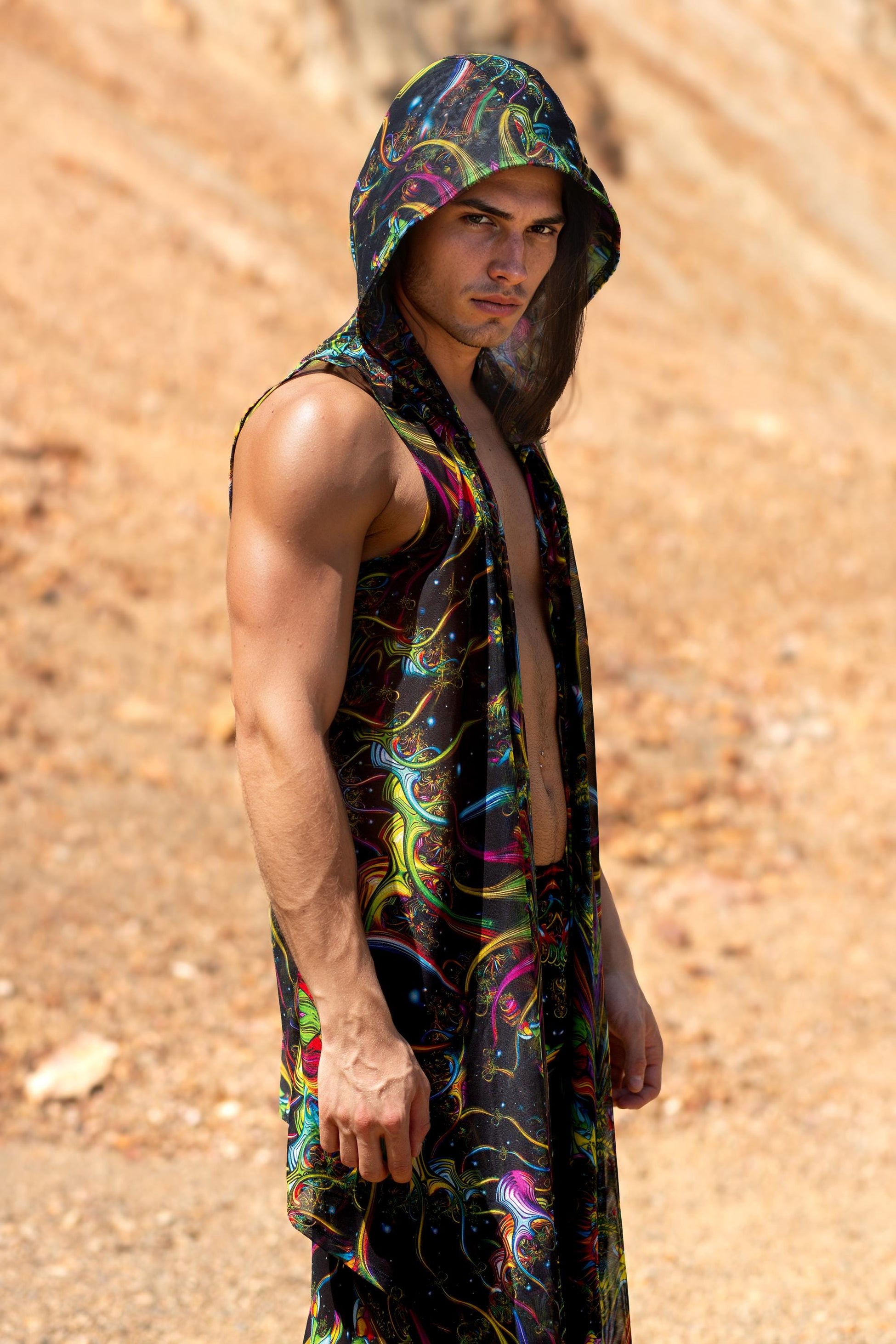 Dark Tendencies Mesh Male Hooded Vest 1