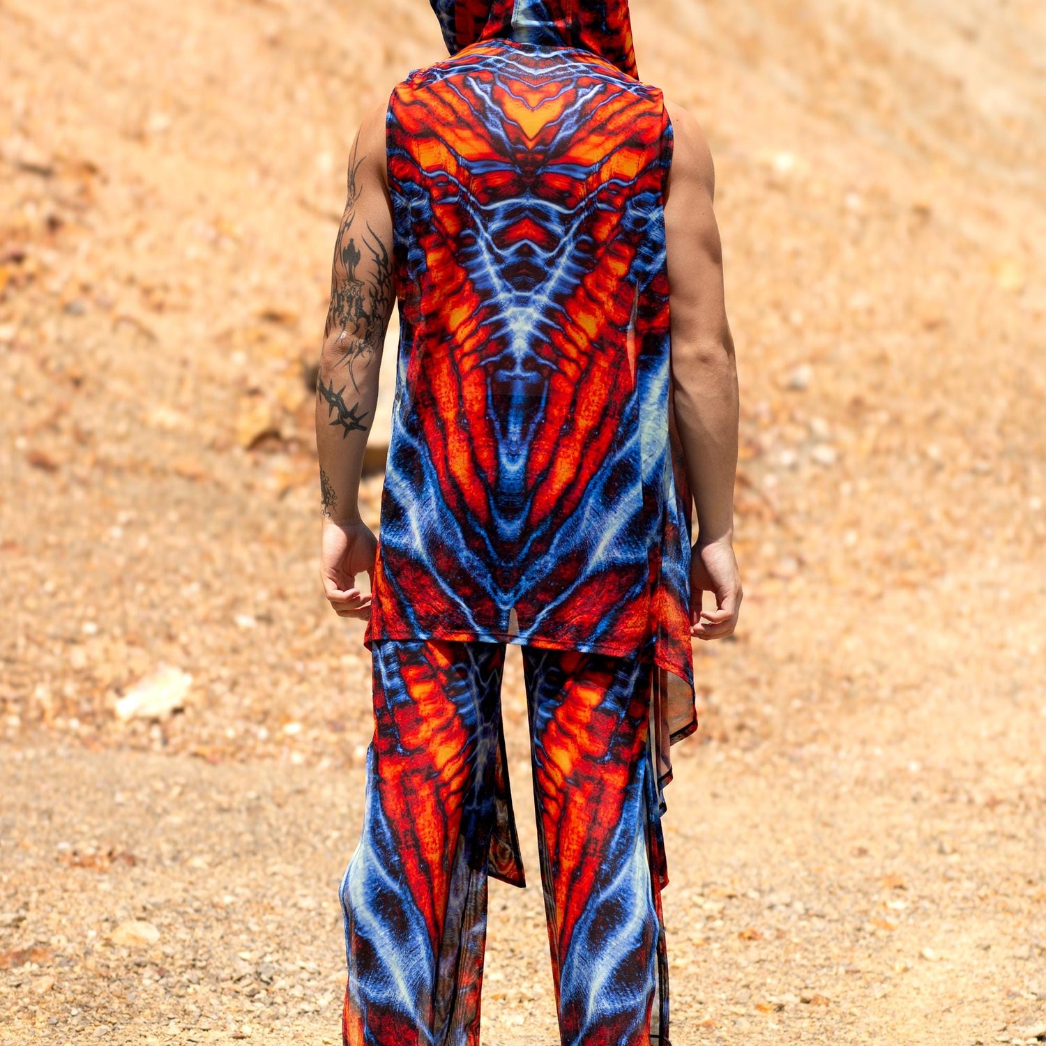 Magnium Blaze Mesh Male Hooded Vest Festival
