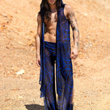 Dreamless Navy Mesh Male Split Pants