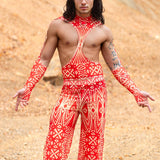 Composition Crimson Male Cutout Top Set