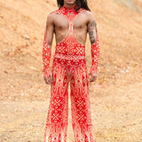 Composition Crimson Male Cutout Top