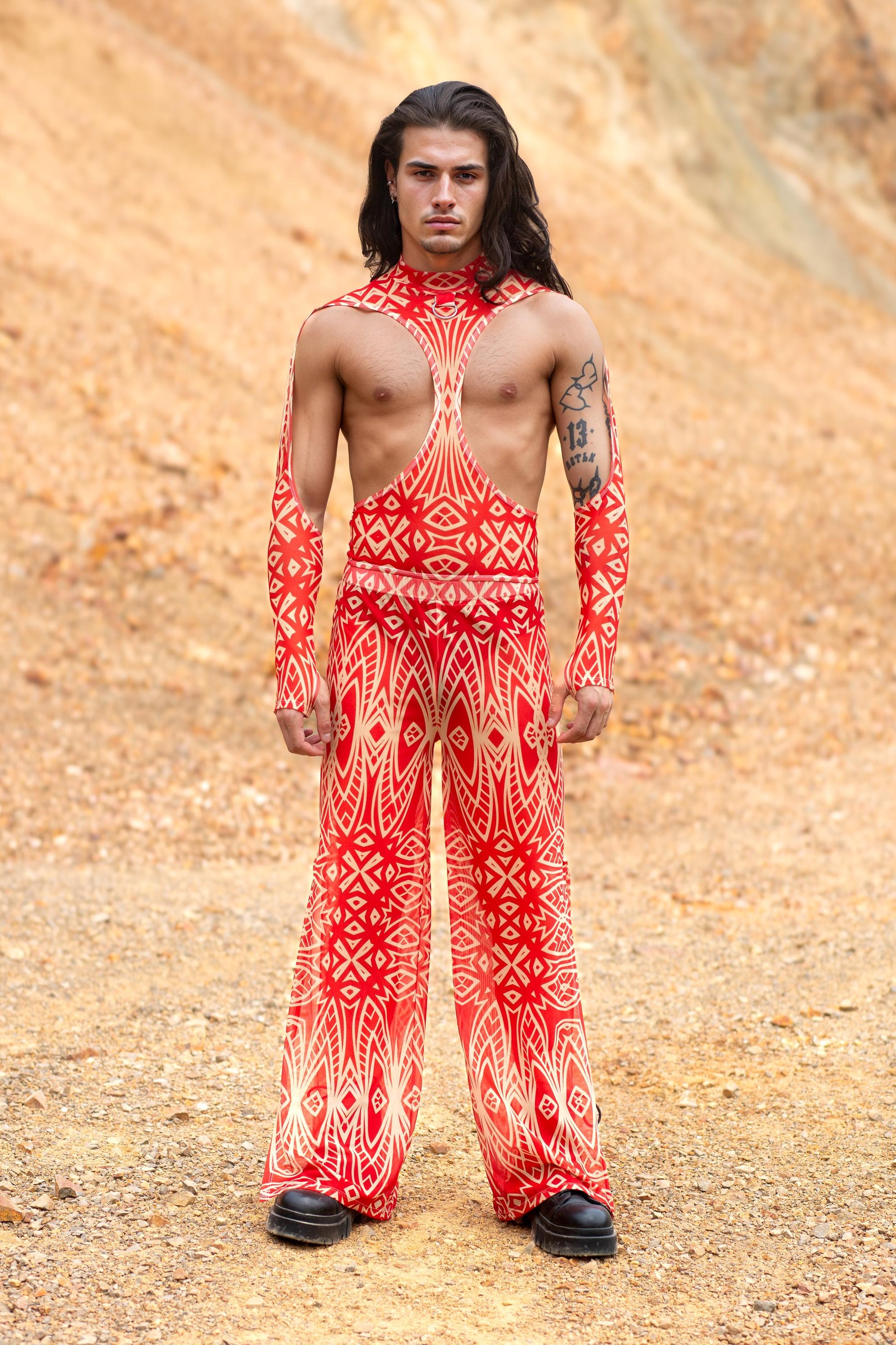 Composition Crimson Male Cutout Top Set 2