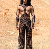 Dreamless Dark Mesh Male Split Pants