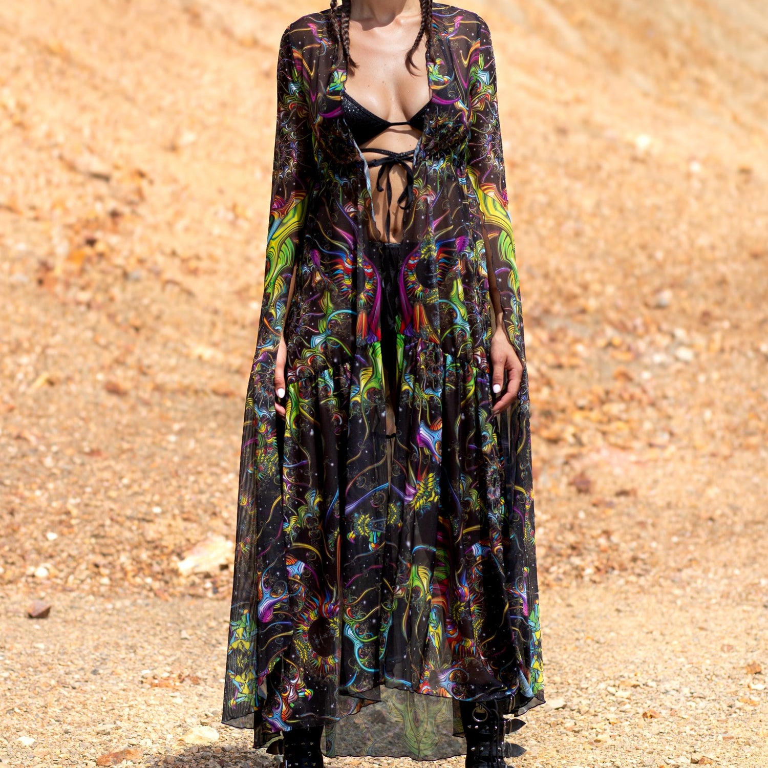 Dark Tendencies Duster Black, Green