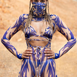 Aquarius Sun Navy Open-Heart Hood Set
