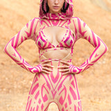 Arka Pink Open-Heart Hood Set