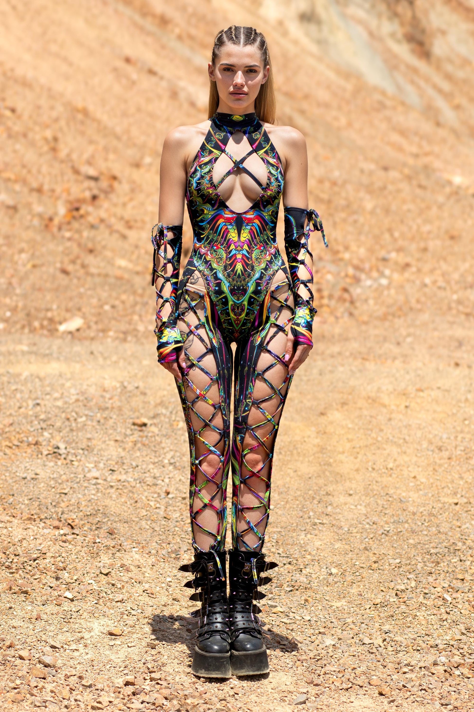Dark Tendencies Criss-Cross Jumpsuit Set 2