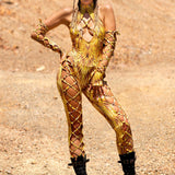 Gilded Paradise Criss-Cross Jumpsuit Set