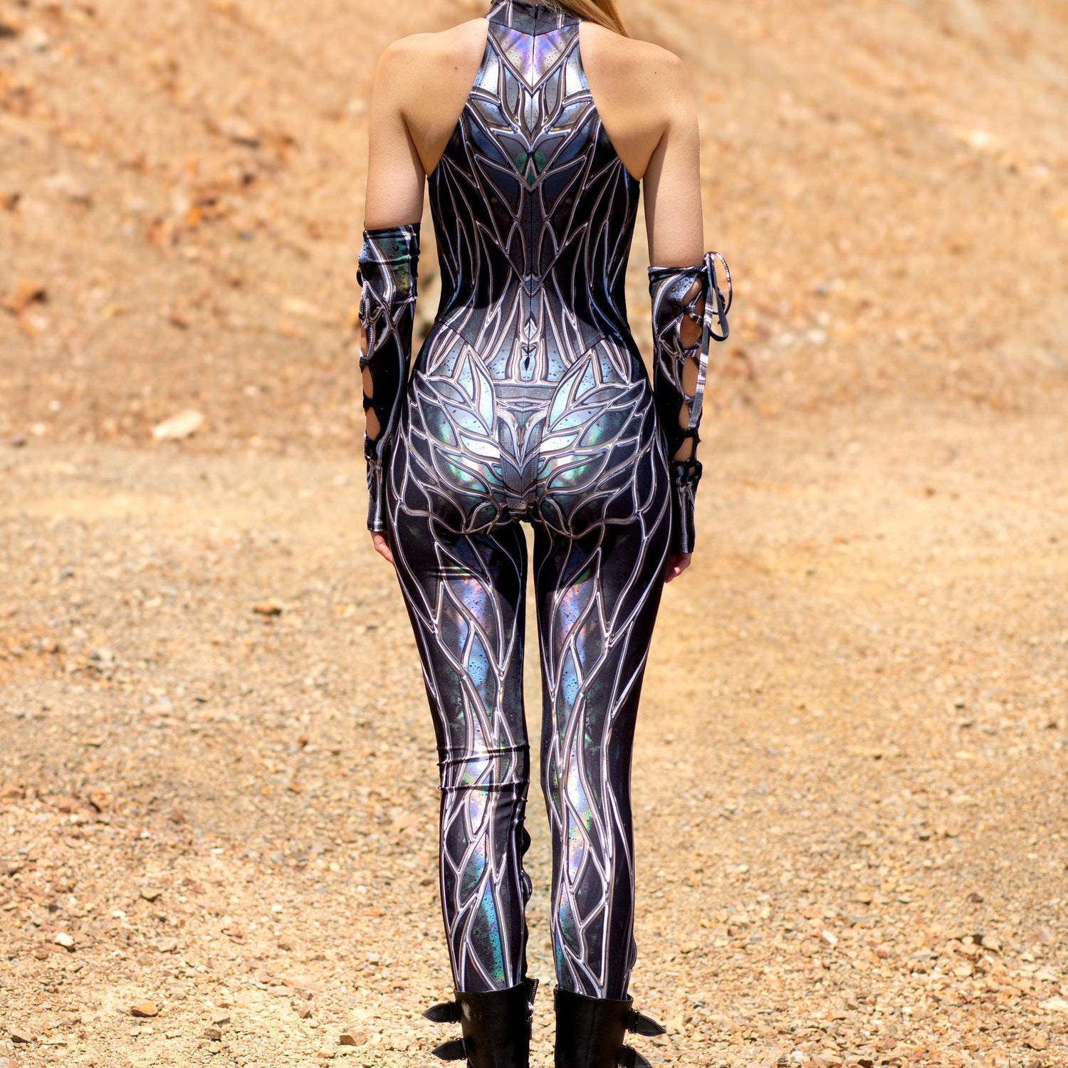 Oilslick Criss-Cross Jumpsuit Set Festival