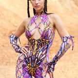 Ironwhisper Rose Criss-Cross Jumpsuit Set