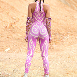 Oculus Purple Criss-Cross Jumpsuit Set