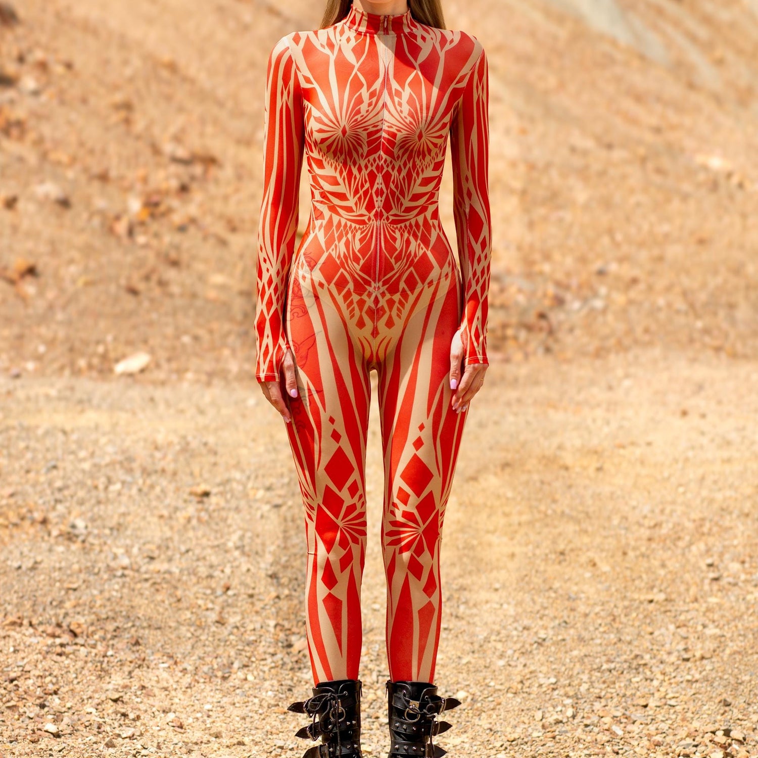 Ziona Red Mesh Costume Red