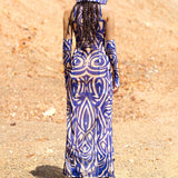 Hexed Blue Keyhole Dress Set
