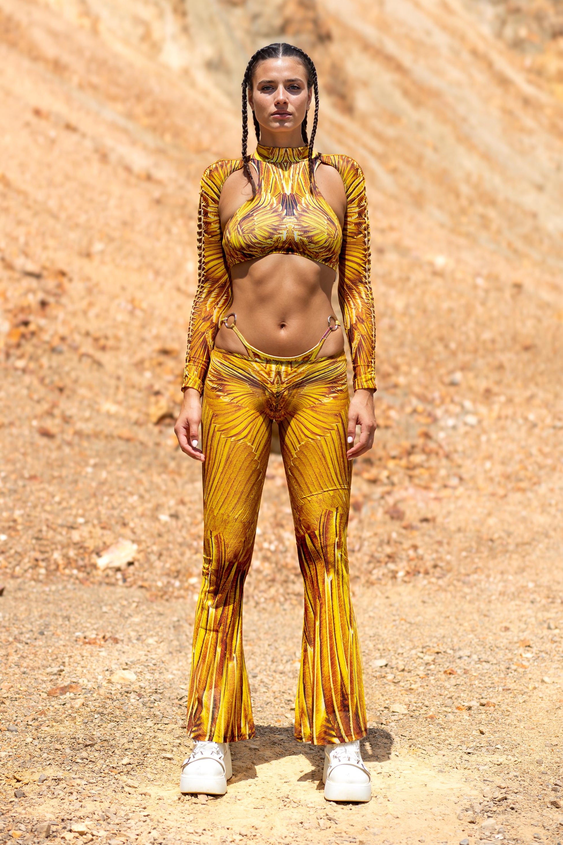 Gilded Paradise Mesh Low Rise Pants 2