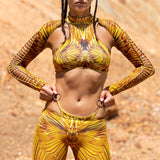 Gilded Paradise Slit Weave Pants Set