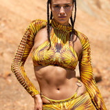 Gilded Paradise Mesh Low Rise Pants