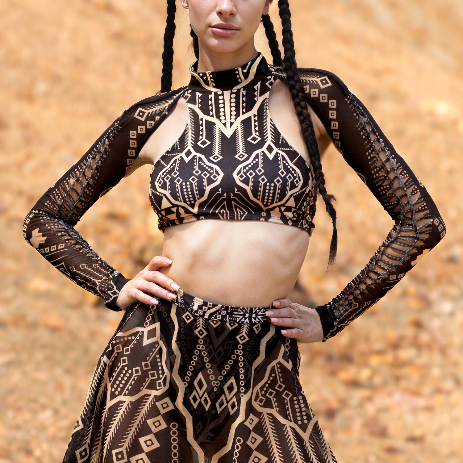 Pleasure Seeker Slit Weave Skirt Set