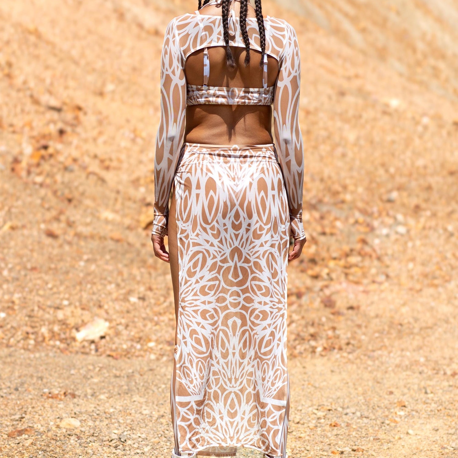 Mandala High Slit Dress Set Festival