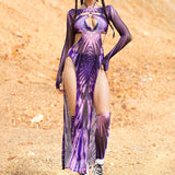 Zapped High Slit Dress Set