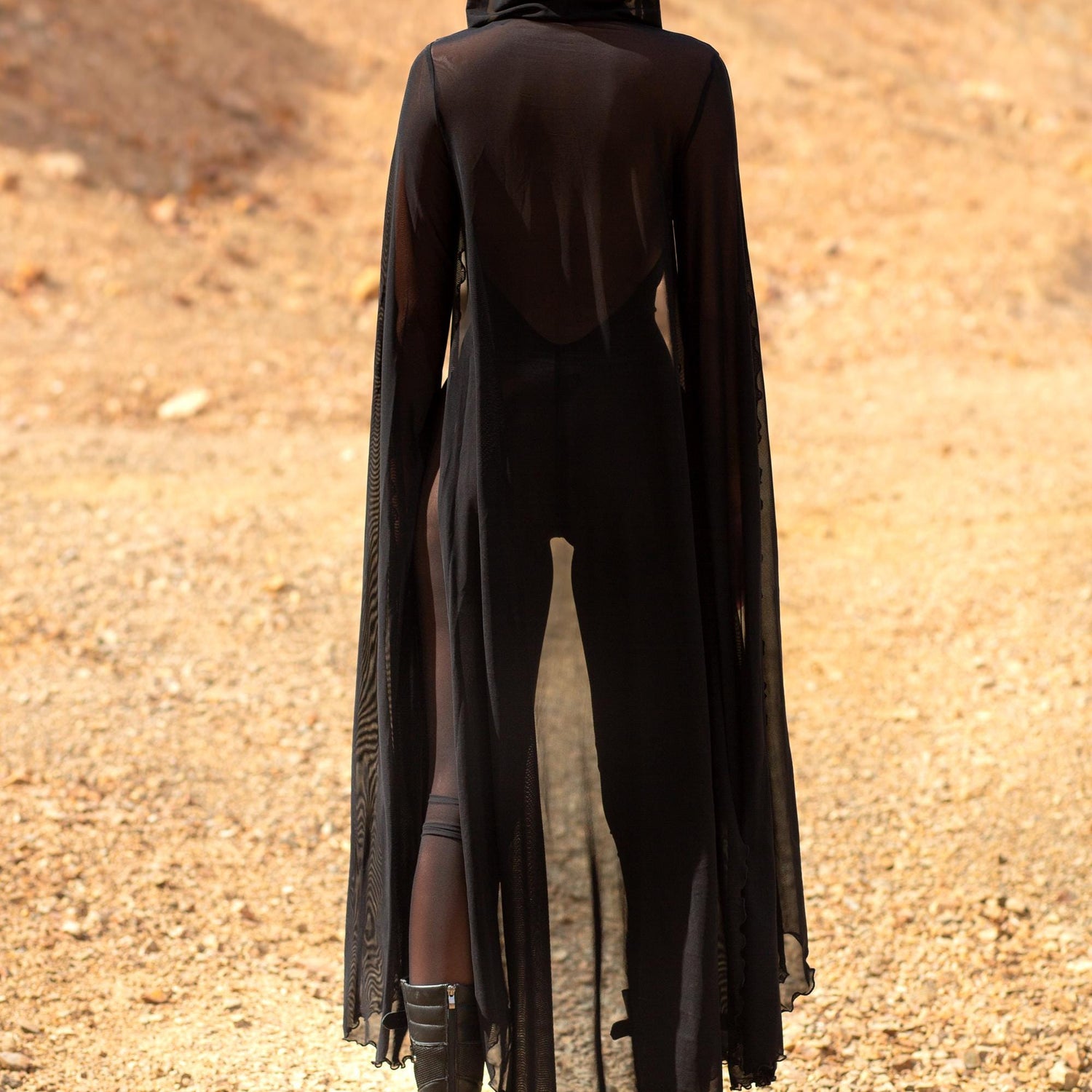 Just Black Mesh Cloak Festival