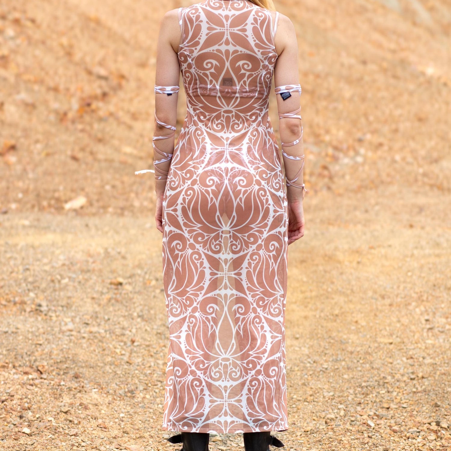 Dreamless Mesh Open Front Dress Set Festival