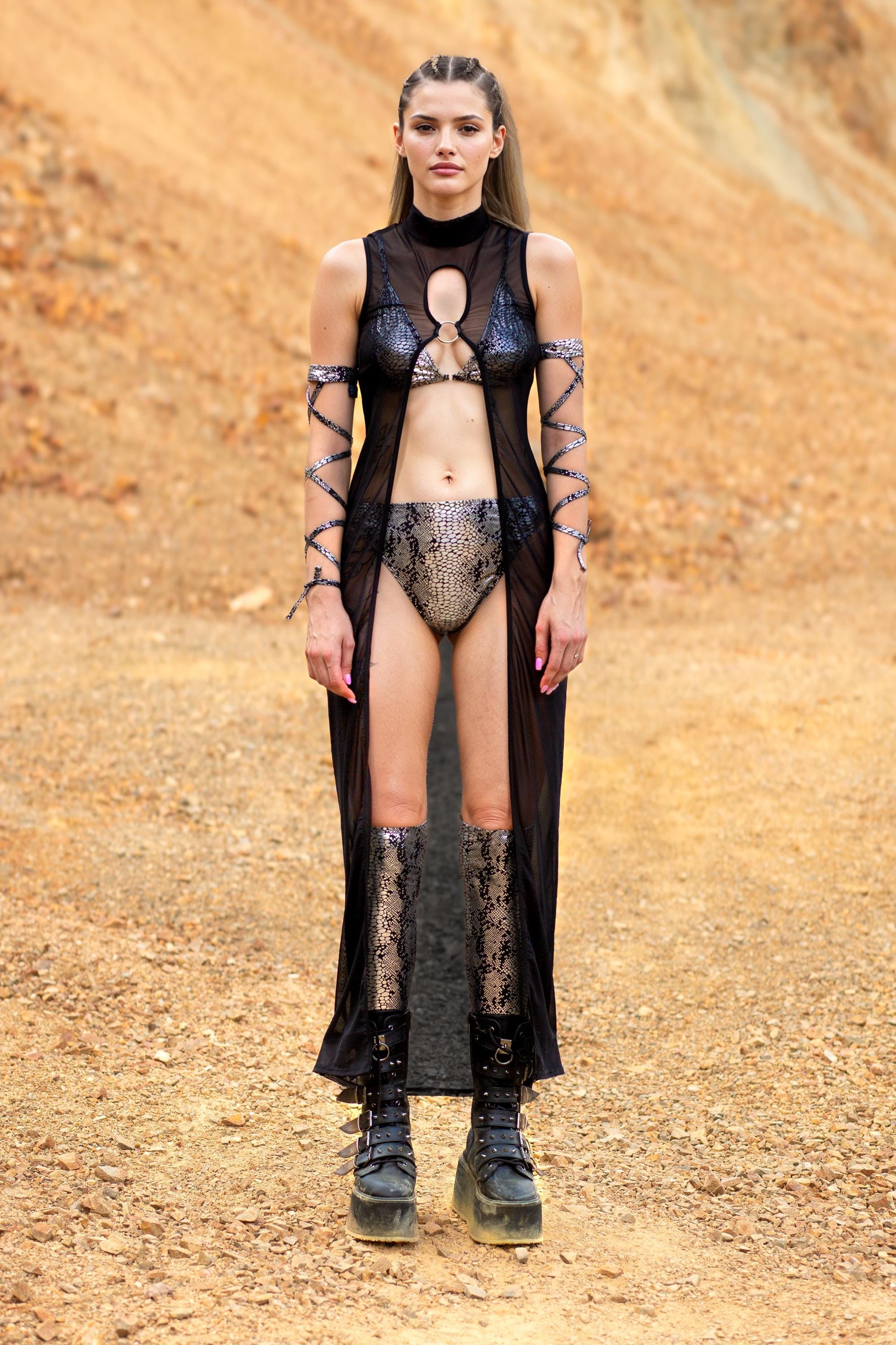 Silver Reptile Mesh Open Front Set 2