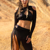 Snakeskin Ruched Skirt Set