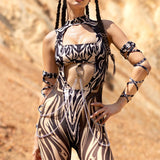 Aquarius Sun Nude Open-Heart Bodysuit Set