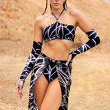 Silver Web High Waist Bikini