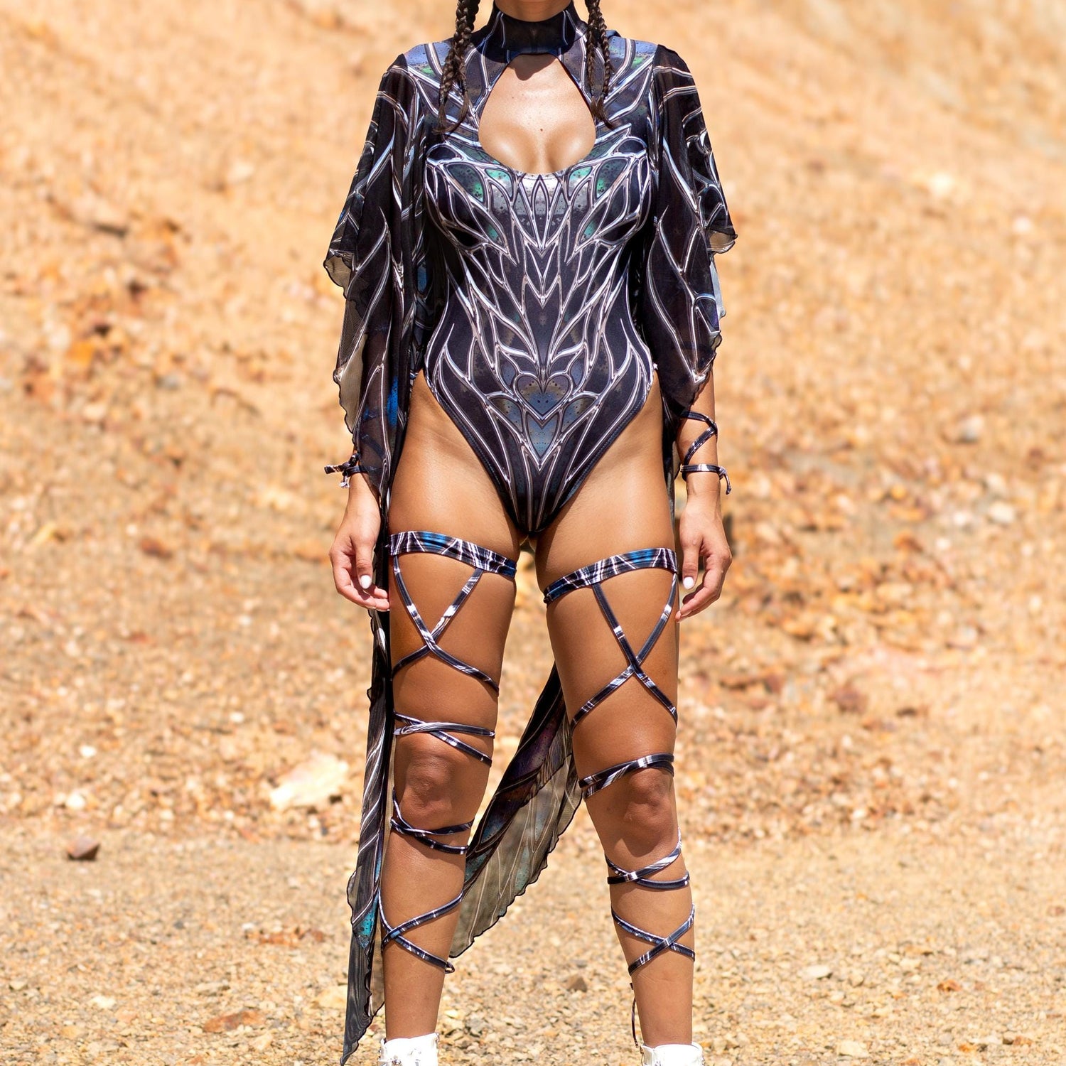 Oilslick Angel Set Black, Silver