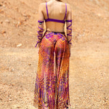 Luxe Rosy Viper Open Skirt Set