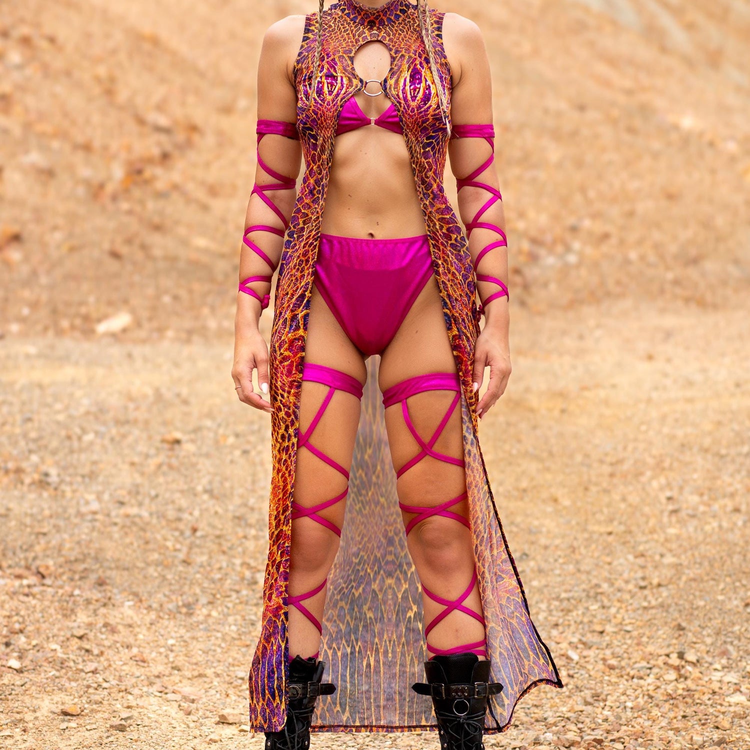 Desert Viper Ring Bralette Top Pink