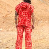 Dreamless Crimson Mesh Male Split Pants