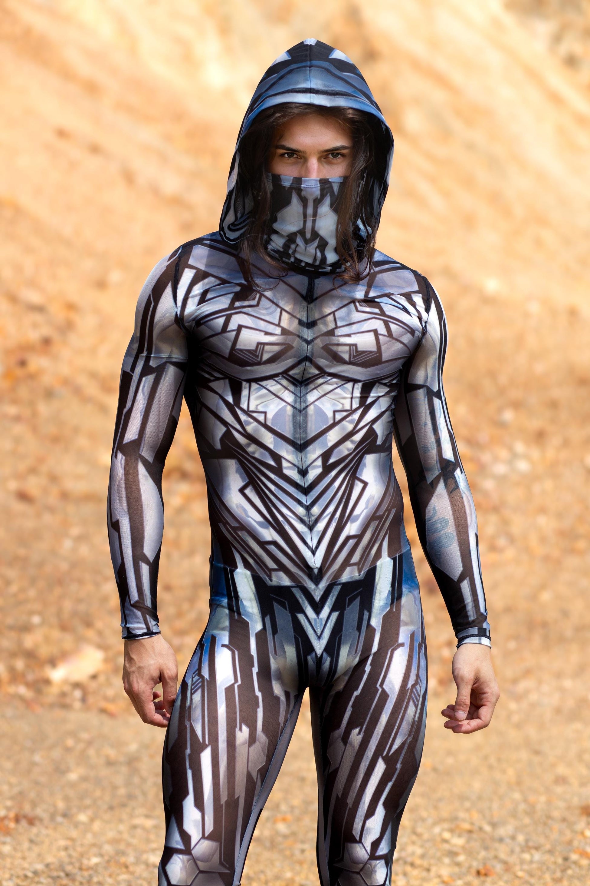 Fury Node Silver Male Mesh Costume Set 1