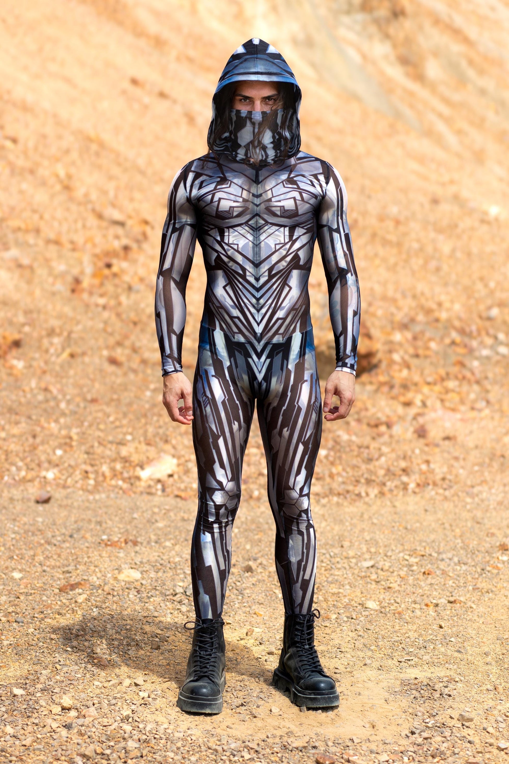 Fury Node Silver Male Mesh Costume Set 2