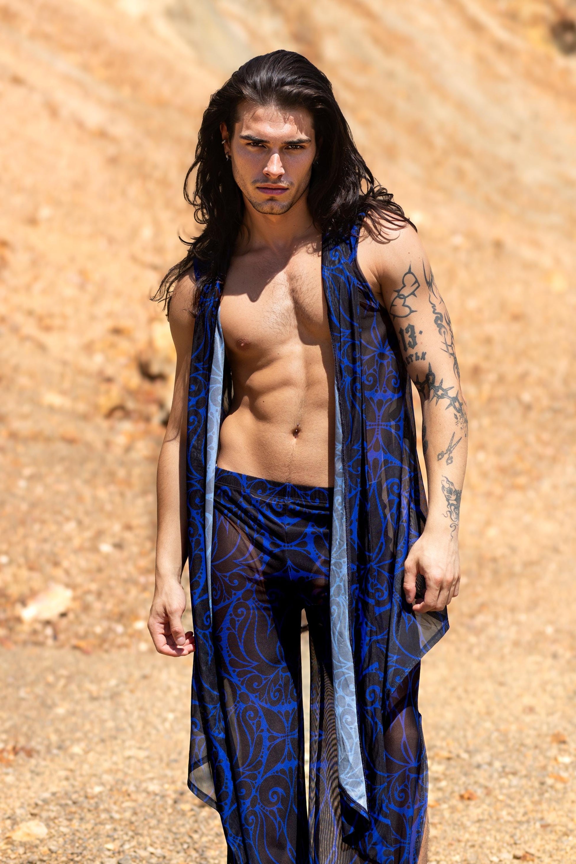Dreamless Navy Mesh Male Vest Set 1