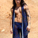 Dreamless Navy Mesh Male Split Pants