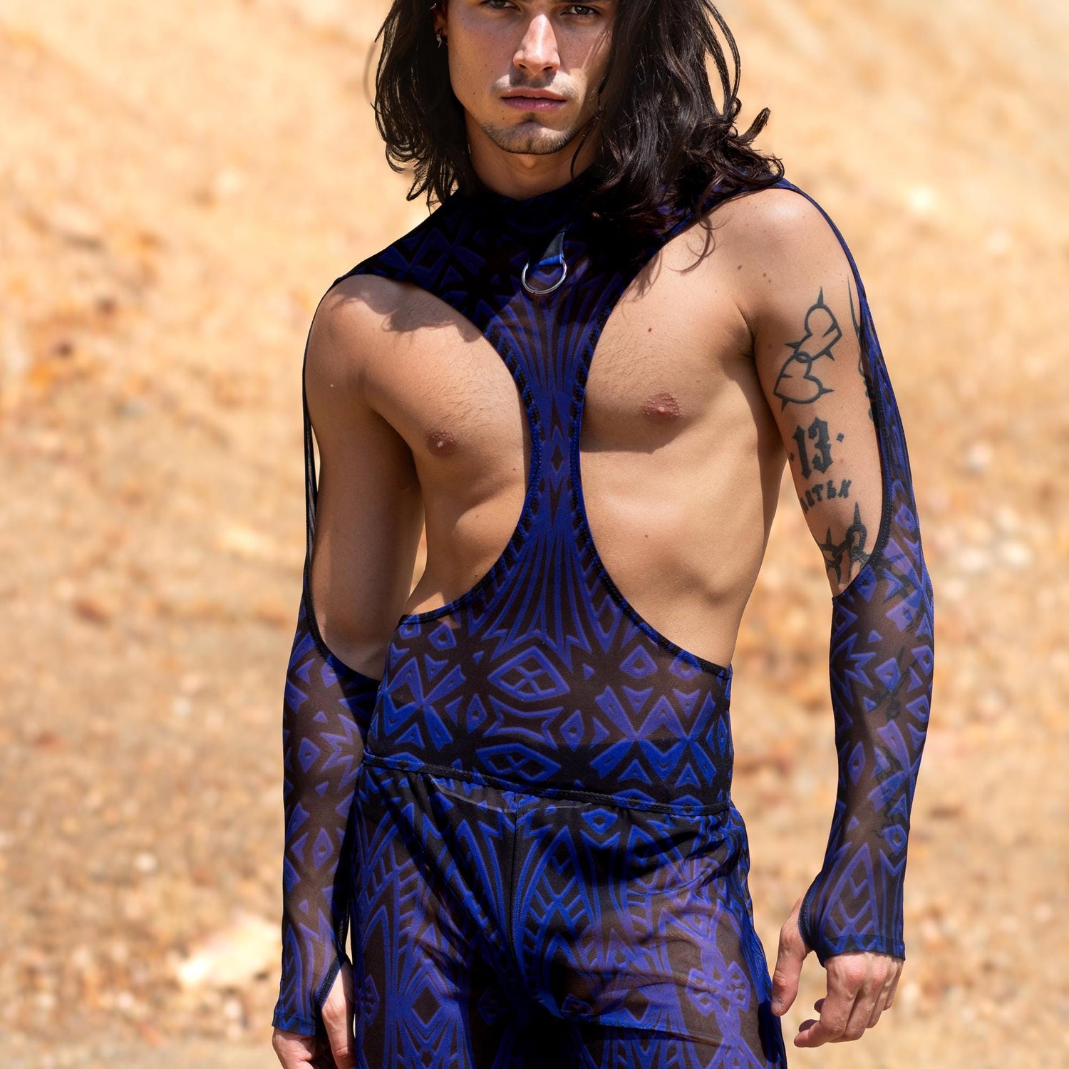 Composition Navy Male Cutout Top