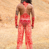 Composition Crimson Male Cutout Top Set