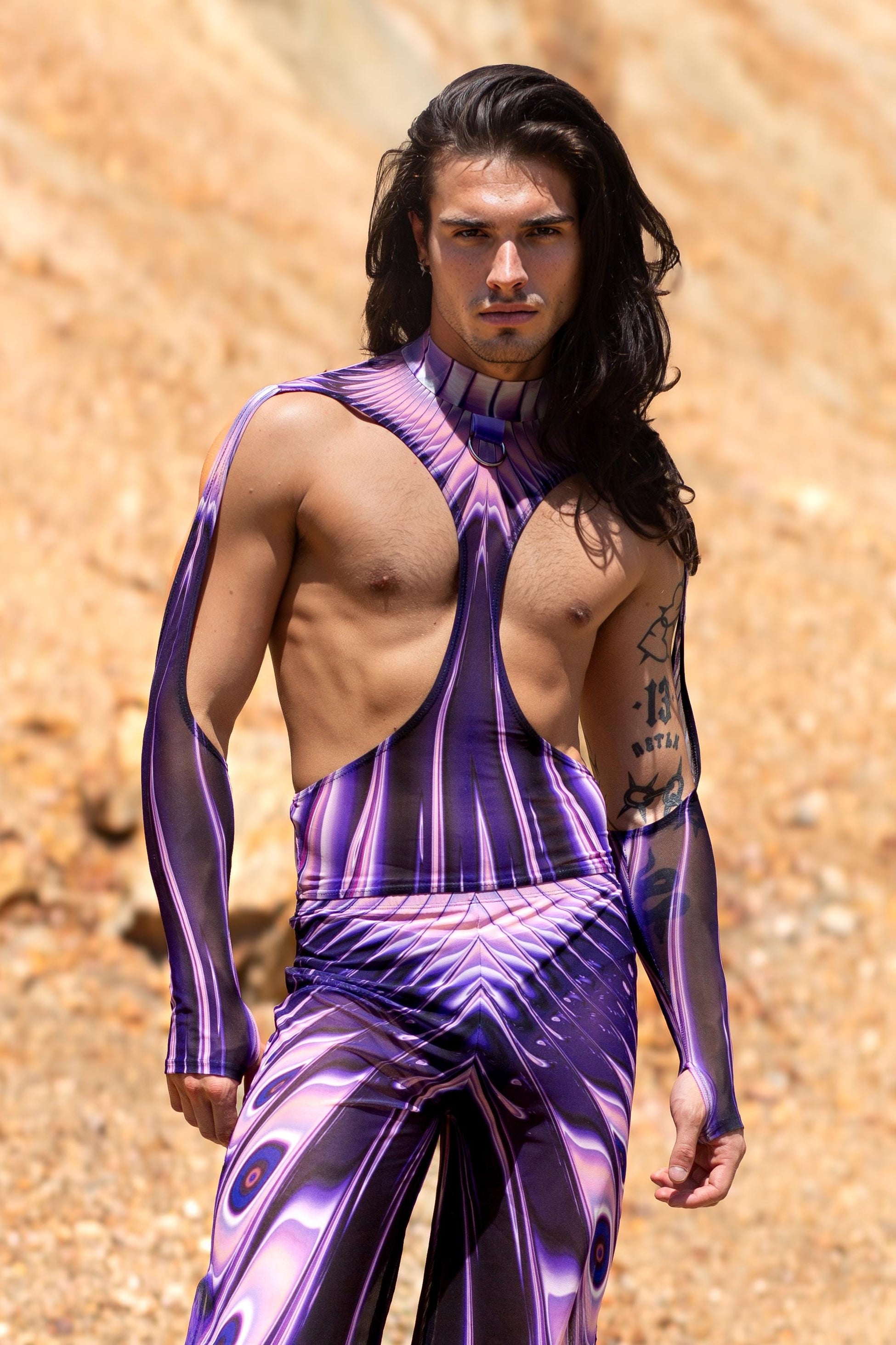 Zapped Mesh Male Split Pants 1
