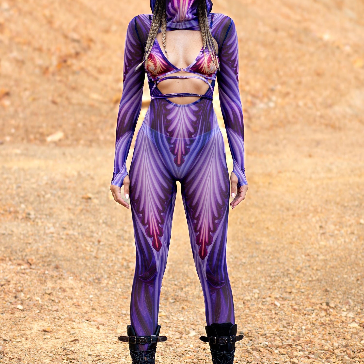 Psyverse Open-Heart Hood Set Purple