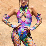 Spring Fraktal Criss-Cross Jumpsuit Set